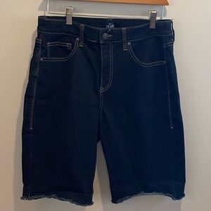 LuLaRoe Denim Bermuda shorts- Women’s sz. 30- dark wash w/frayed hem